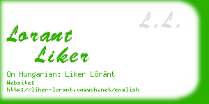 lorant liker business card